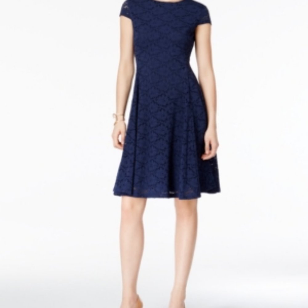 Alfani Petite Lace Fit & Flare Dress